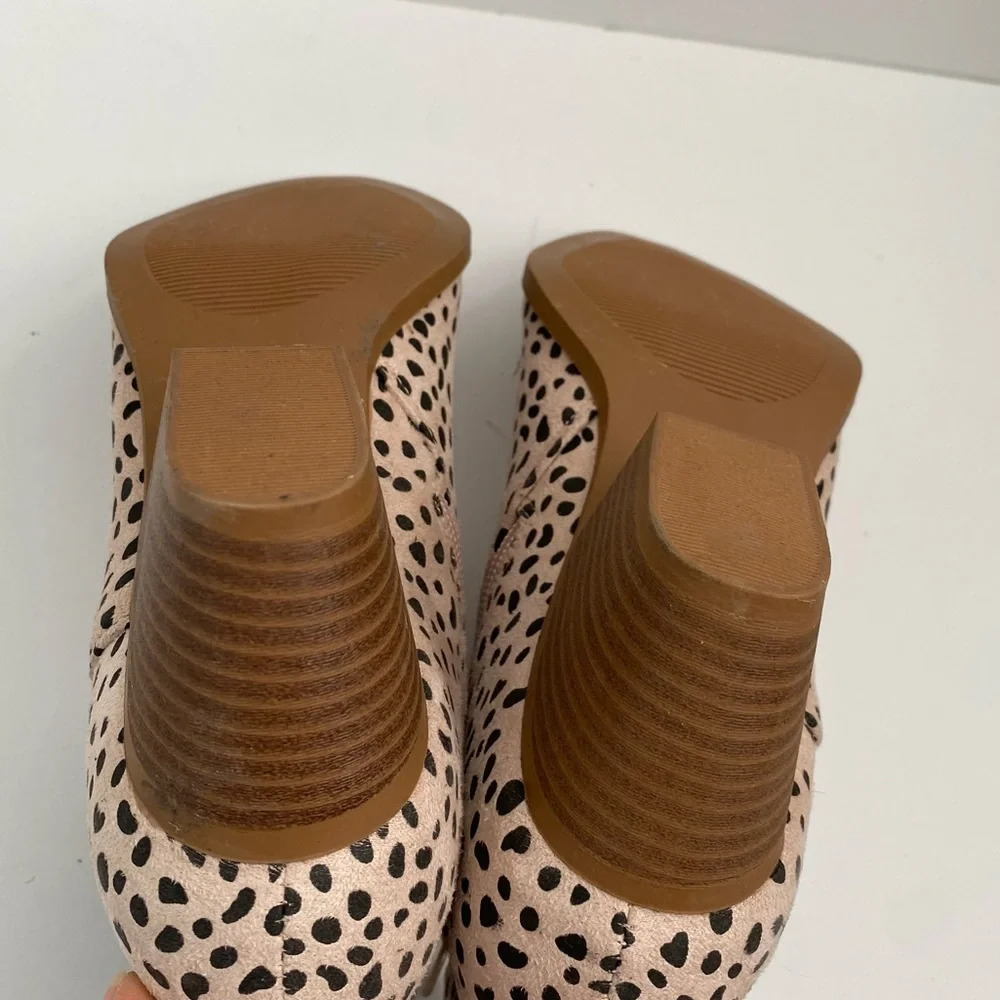 Blush Pink Cheeta Animal Print Ankle Boot Booties - Picture 13 of 15
